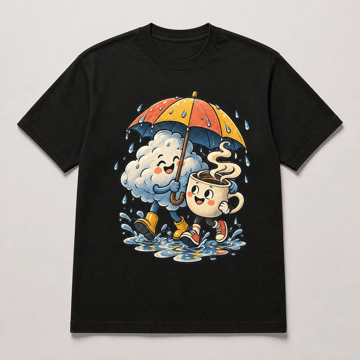 Hujan and Kopi black T-shirt